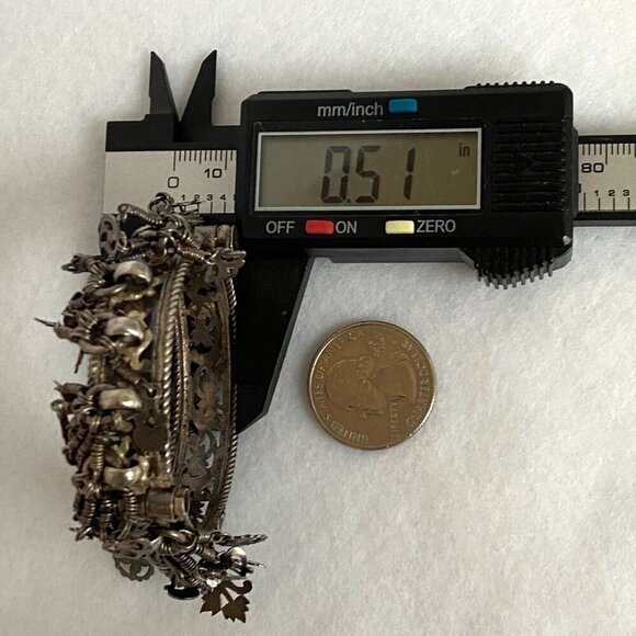 VTG Sterling Silver 925 XXS Cha Cha Hinged Pin Closure Round Bangle Bracelet - Picture 15 of 16